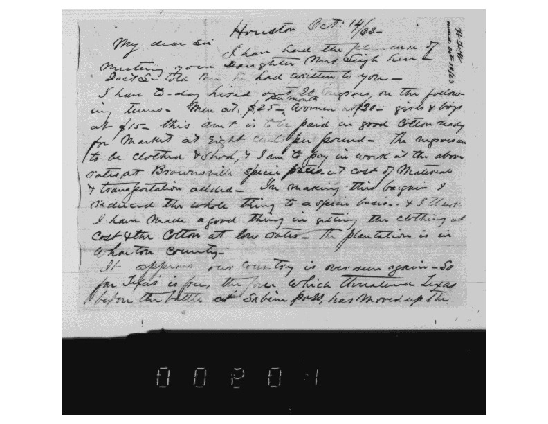 WF Weeks to John Moore, October 14, 1863, Weeks Family Papers, Reel 18, Frames 201-202.pdf