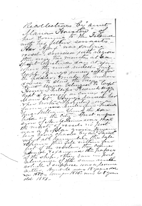 Recollections of Aunt Maria Houston, Avery Family Papers, Records of the Antebellum Southern Plantations, Series J, Part 5, Reel 11, 947-948.pdf