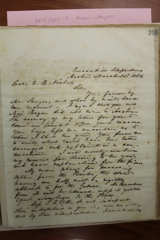 Pendleton Murrah to EB Nichols, March 22, 1864.pdf