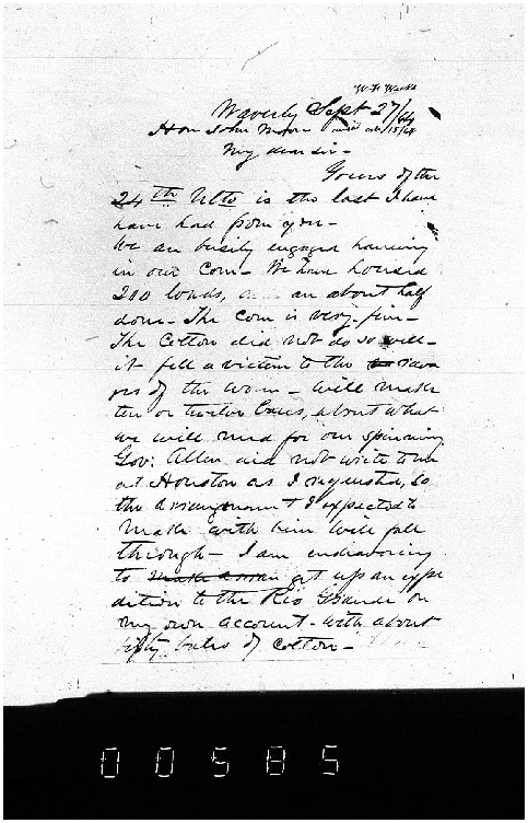 WF Weeks to John Moore, September 27, 1864, Weeks Family Papers, Reel 18, Frames 585ff.pdf