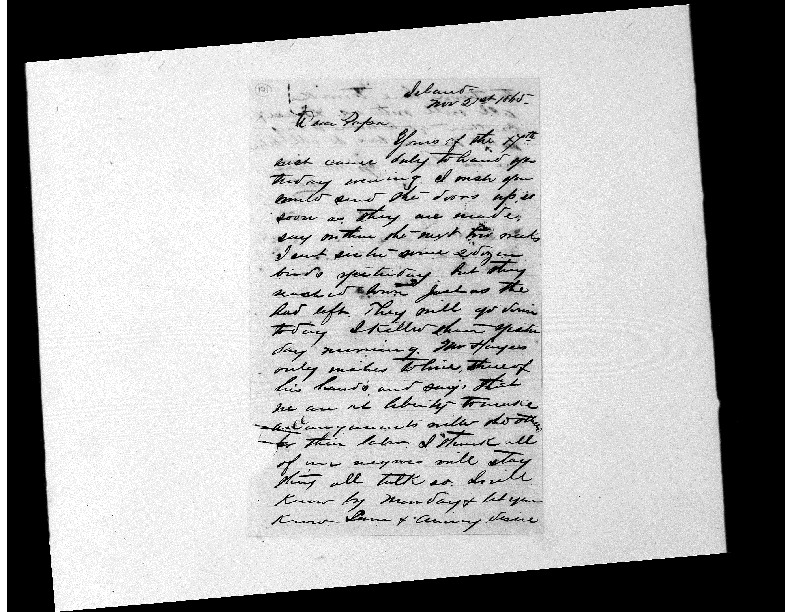 Jack Avery to DD Avery, November 21, 1865, Avery Family Papers, Records of the Antebellum Southern Plantations, Series J, Part 5, Reel 11, Frames 721-722.pdf