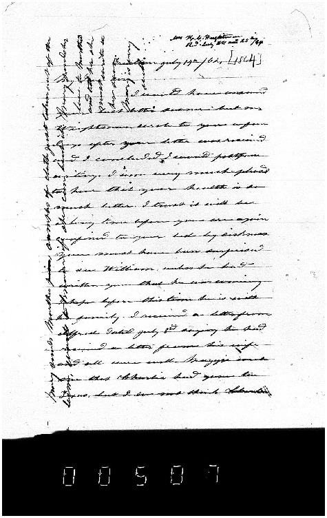 Harriet Weeks to John Moore, July 14, 1864, Weeks Family Papers, Reel 18, Frames 507-509.pdf