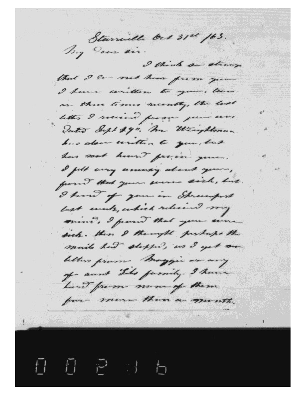 Allie Weeks to John Moore, October 31, 1865, Weeks Family Papers, Reel 18, Frames 216-217.pdf