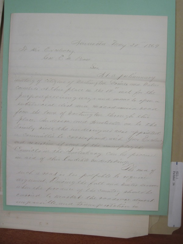 Letter Inquiring About Convict Labor on Roads, 1869.pdf