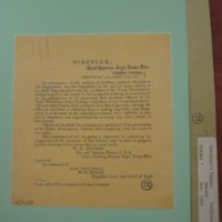 Circular Restricting Sale of Penitentiary Cloth